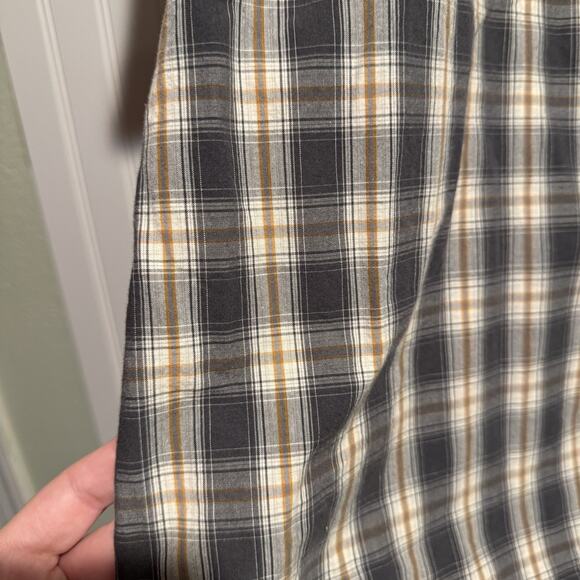 Carhartt Relaxed Fit Plaid Short Sleeve Button Up Gray Yellow Mens 3X - Picture 2 of 5